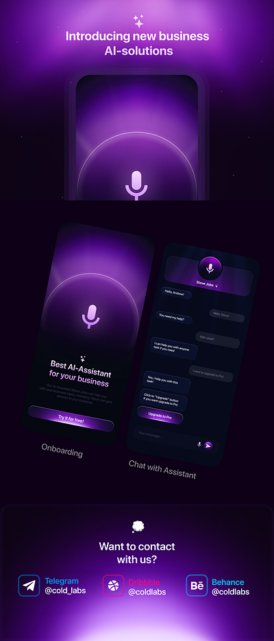 Magical AI-Assistant | AI for Business For AI-Businessly 3d ai aiapp animation app branding graphic design logo motion graphics ui uiux ux