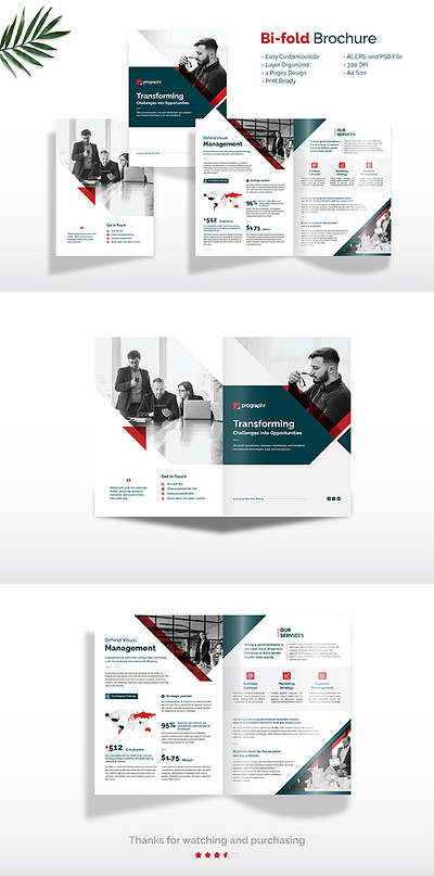 Minimal: Business Corporate Bi Fold Brochure Template multipurpose