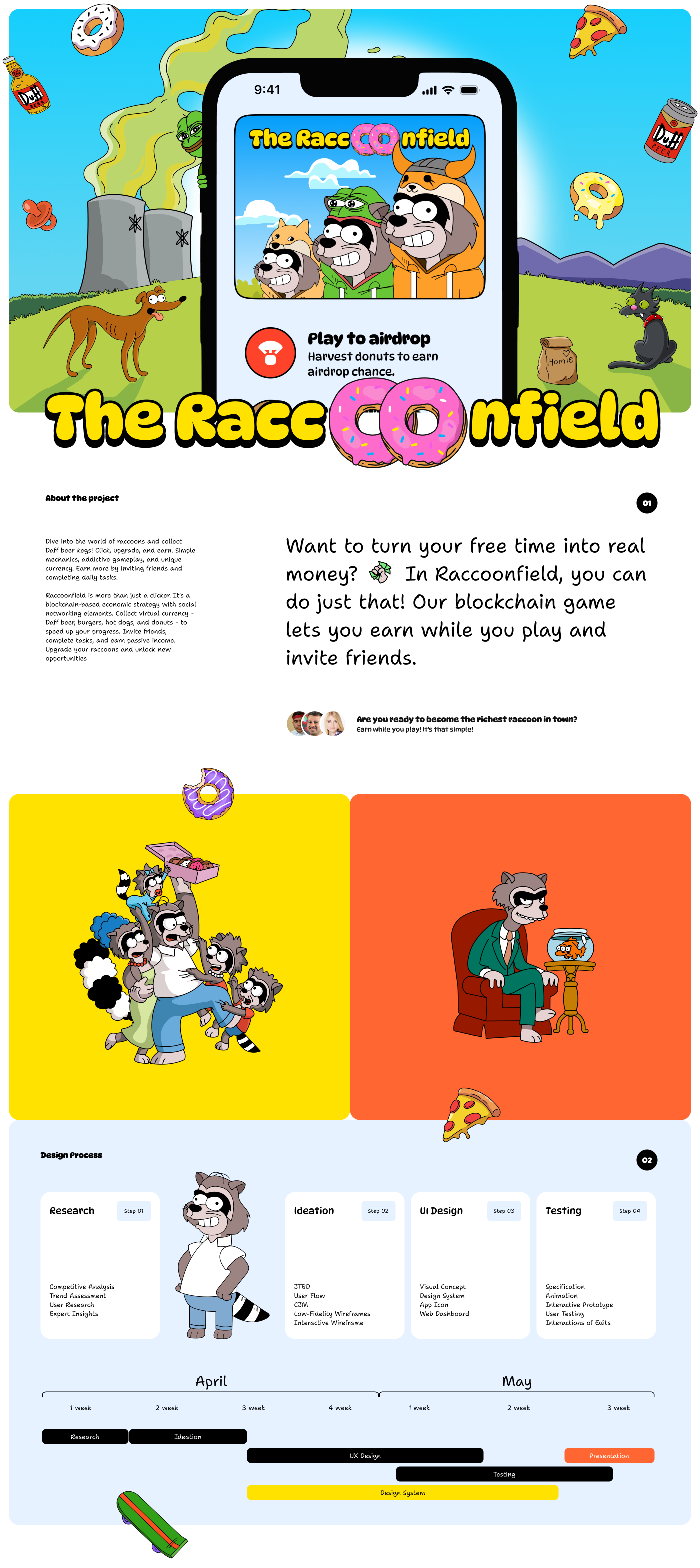 Ux App design Clicker game character clicker game design illustration illustrations raccoon simpsons tap game ui ux uxui vector illustration web design