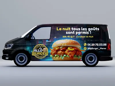 Vehicle Wrap Design For Allo Burger branding car branding car sticker car wrap creative decal ford trasit graphic design minimal new york newyork city usa van wrap vehicle branding vehicle graphics vehicle wrap vinyl wrap design wrapping