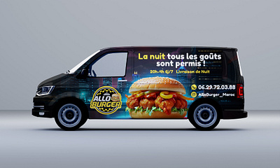 Vehicle Wrap Design For Allo Burger branding car branding car sticker car wrap creative decal ford trasit graphic design minimal new york newyork city usa van wrap vehicle branding vehicle graphics vehicle wrap vinyl wrap design wrapping