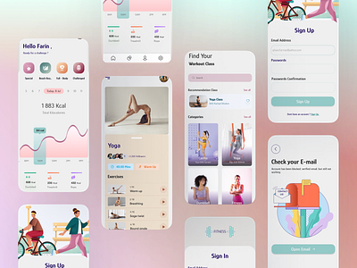 Fitness App Design animation app appdesign branding figma fitness fitnessapp prototype uiux