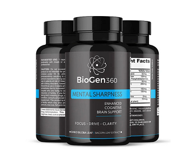 BioGen360 Supplements bottle label elixir energy fat label mental rejuvenation sleep supplement