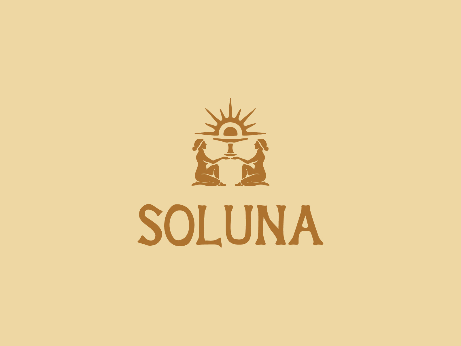 Soluna Logo branding logo sol sun twin women