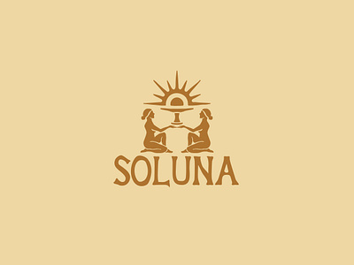 Soluna Logo branding logo sol sun twin women