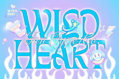 TAN - WILD HEART display font display serif retro font serif display tan wild heart y2k