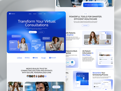 Landing Page for Healthcare Solutions app clean design graphic design healthcare illustration inspiration landing landing page minimal product startup ui ux web web design website