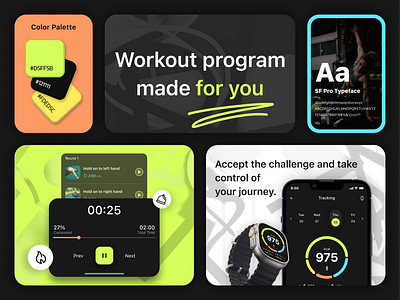 Fitness app - Style guide branding brigit.dev design graphic design illustration logo saas ui ux