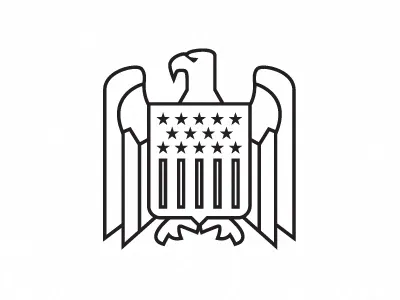 Caw, caw eagle logo stars