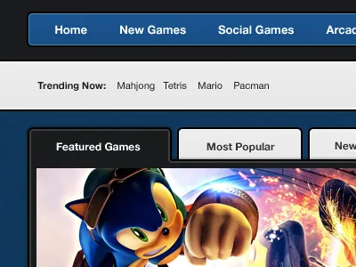 Videogames Site ui videogames web design