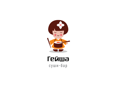 Geisha cute drum ferrethills friendly geisha girl logo nikita lebedev roll ru ferret sushi