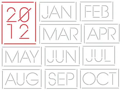 2012 2012 avant garde calendar design display font ivaylo nedkov light rounded type typography vector