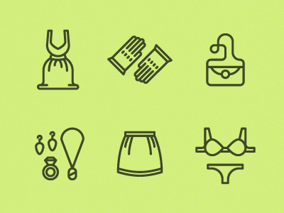 Women's Garments Icons icons illustration