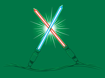 Christmas Lightsabers christmas glenn jones glennz illustration illustrator light star wars vector