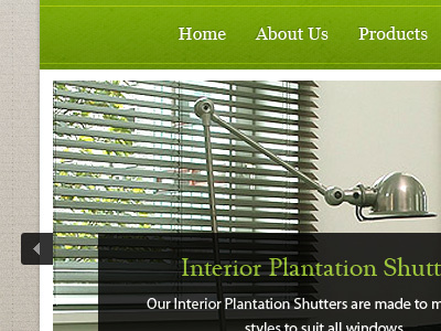 Interior black green navigation ui web design