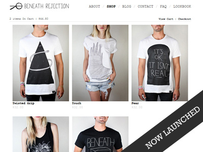 Beneath Rejection Launched! awaken awaken company awaken design awaken design company black blog clean design ecommerce grid interface layout minimal online store shop typography web web design webdesign website white wordpress