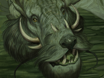 Same Dragon, Different Face - progress brynn dragon fantasy metheney sketch tusks