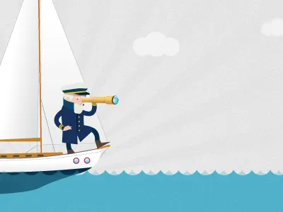 Ahoy there matey! Character illustration captain character cloud illustration sea telescope