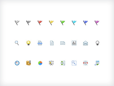 16px icons for desktop application 16px desktop icons indicators ribbon toolbar windows