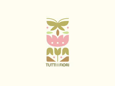 Tutti i fiori butterfly ferrethills floristics flowers gentle green logo nikita lebedev organic ru ferret