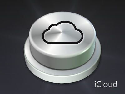 iCloud Button 3d button chrome icloud silver