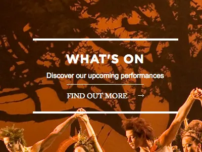 What's On adobe caslon arrows borders gotham orange white