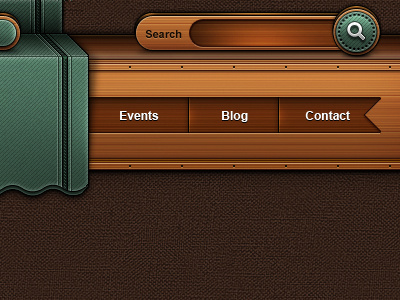 Malachite Midwives - Header - WIP brown dark grean menu nav navigation rich texture ui ux wood