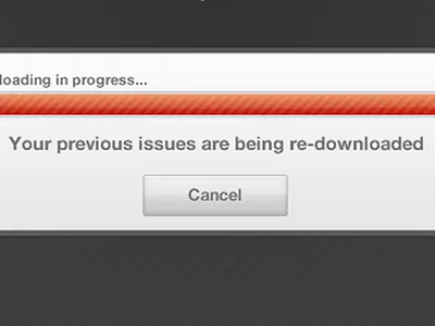 re-downloading grey button ipad loading bar message popup