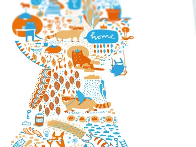 Home illustration (poster) drawing graphic design home illustration key hole pattern