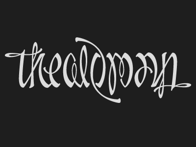 "The Old Man" Ambigram — Vector First Pass ambigram custom rotational script type vector wip