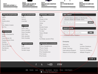 Footer Golden Ratio ecommerce footer golden ratio skullcandy