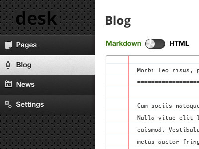 Content Switch cms desk edit markdown ui