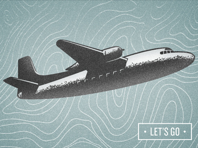 Hey Ho, Let's Go! airplane blue illustration