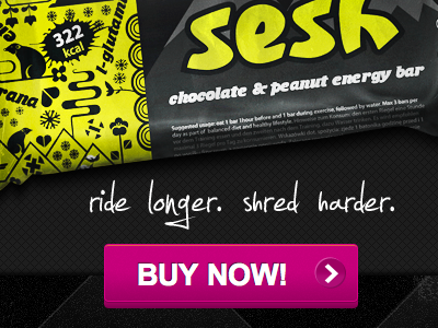 Sesh Energy Bar For The Slopes bar buy commerce dark energy foil green packaging shred skiing snowboarding tagline ui wrap