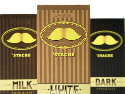 'Stache Chocolate, Chocolate with a mustache. chocolate dark milk mustache stache white