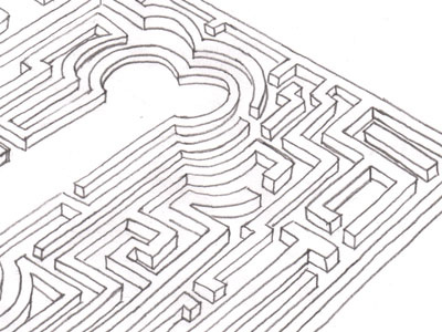 Topiary Maze Sketch drawing maze sketch topiar