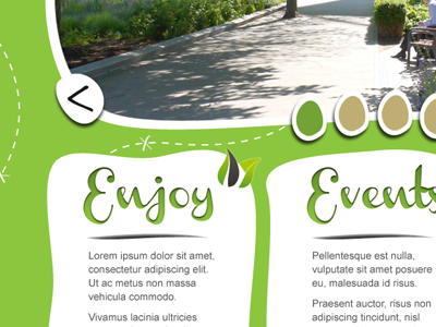 Park Website design green park web design website wip