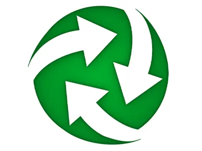 Logo for recycling/commercial waste solutions company arrows green logo