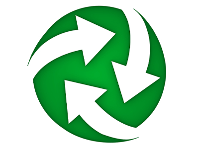 Logo for recycling/commercial waste solutions company arrows green logo