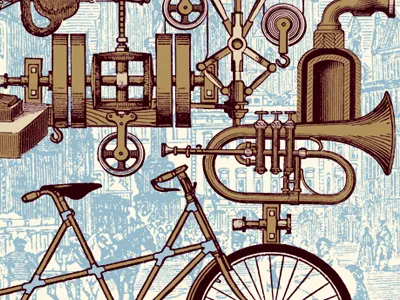MegaBike bike gigposter illustration poster screenprint