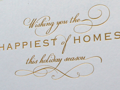 Foil Stamped gold typography // Holiday Card holiday print typography