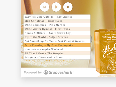 Custom Widget facebook grooveshark music player widget