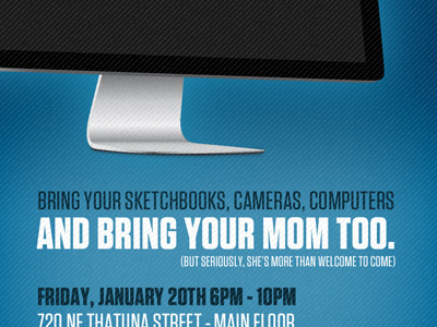 Bring Your Mom Too! blue poster promotional tungsten