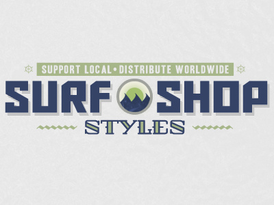 Surf Shop Styles blue green logo nautical shop surf wave