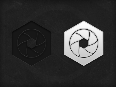 Test Treatments aperture greyscale hint icon identity lens vector