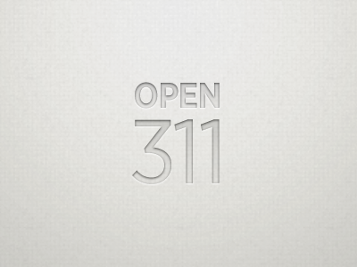 Open311 Logo inner shadow logo paper texture type