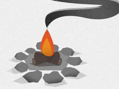 Flame On! Halftones camp fire flame half tone halftone orange rock stone