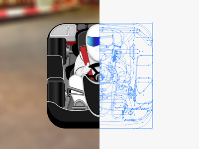 Photoshop/Illustrator Icon go kart icon paths process
