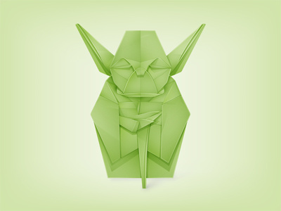 Origami Yoda grand icon illustrator jedi logo master movie character origami paper star star wars starwars vector yoda yoga yp © yoga perdana