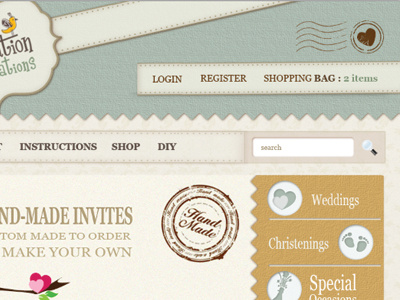 Craft Web Design craft handmade texture website weddings